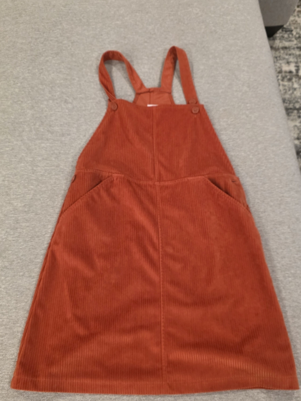 wonder nation Rust Corduroy Pinafore Dress with Front Pockets